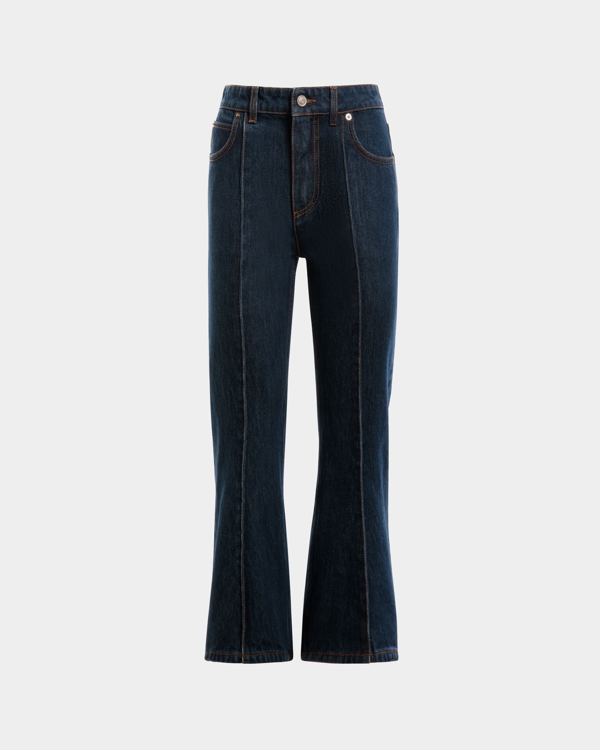 Pantalon En Denim De Coton Navy Blue - Femme - Bally - 01